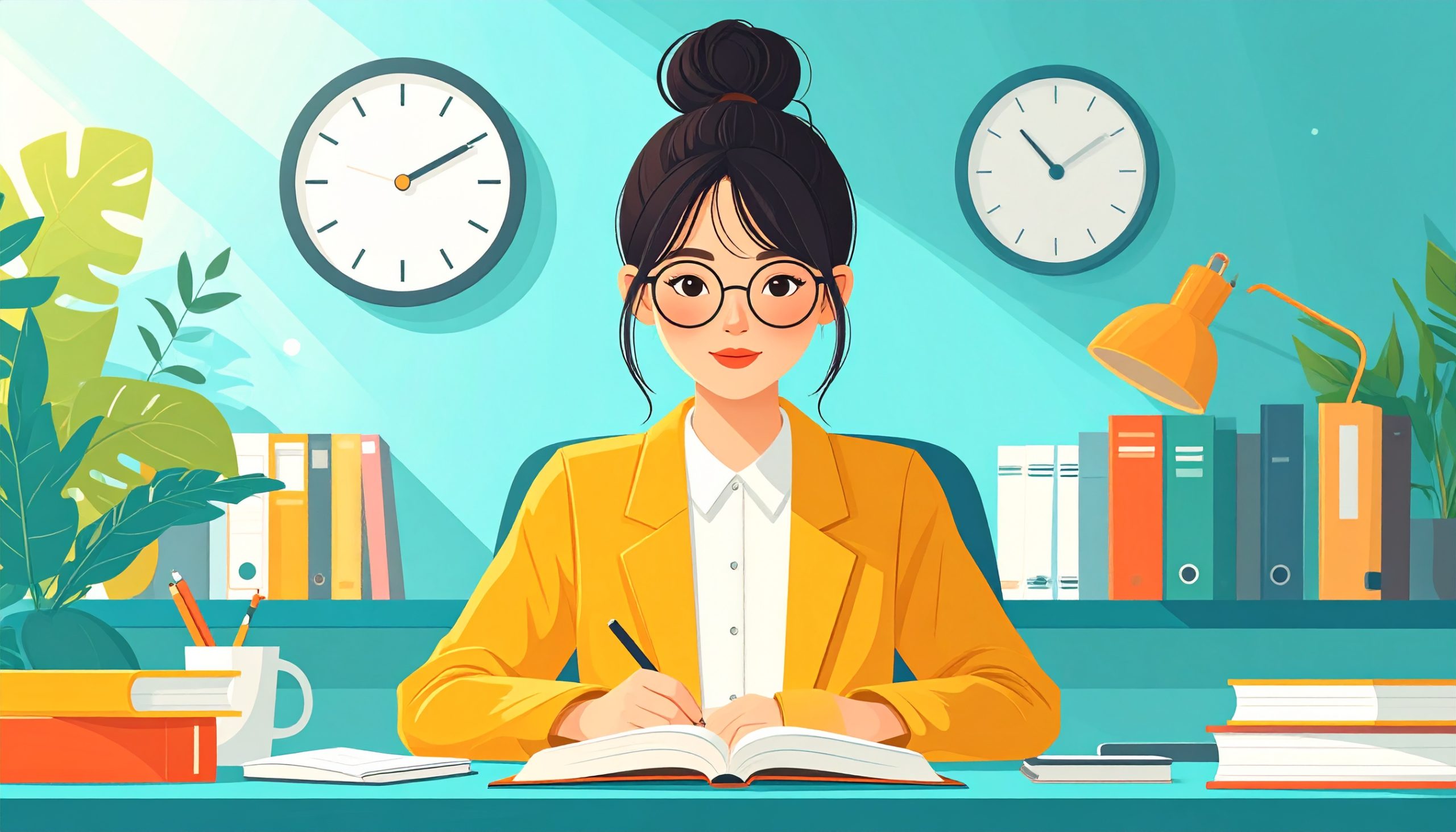 衛生管理者試験の勉強時間をイメージした学習風景