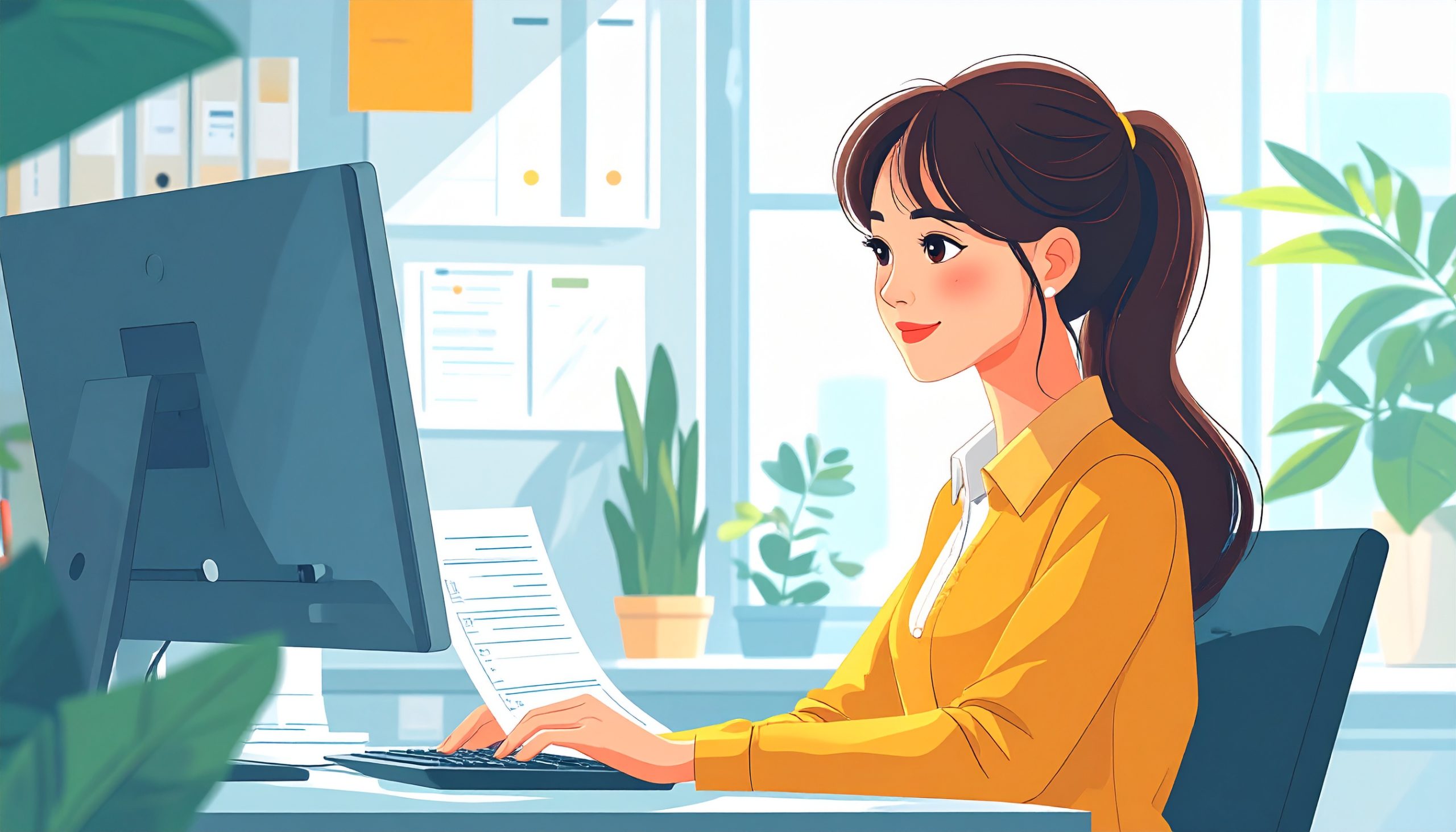 衛生管理者試験の申し込み手続きをイメージしたイラスト