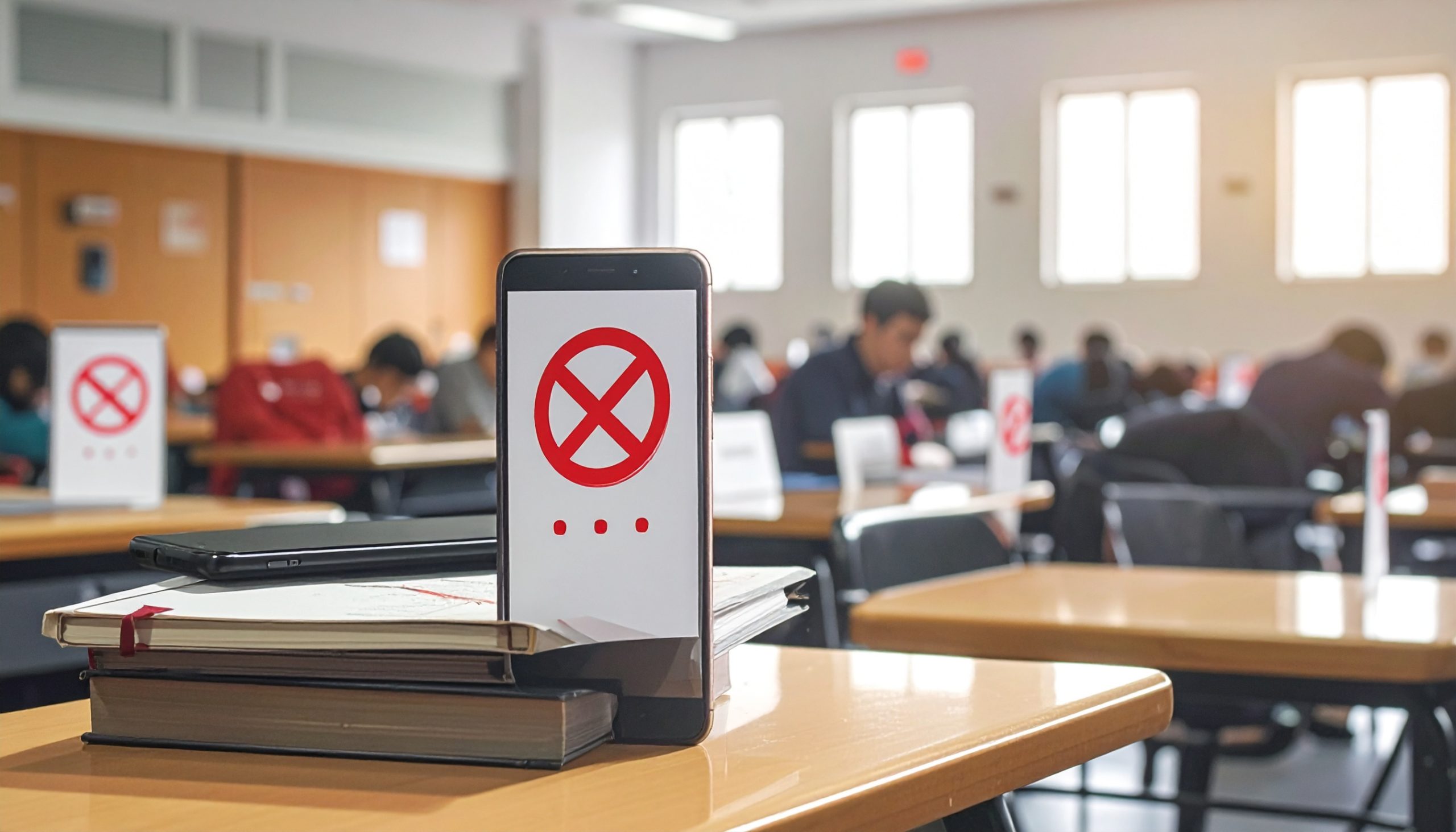 衛生管理者試験の持ち込み禁止ルールを解説するイメージ