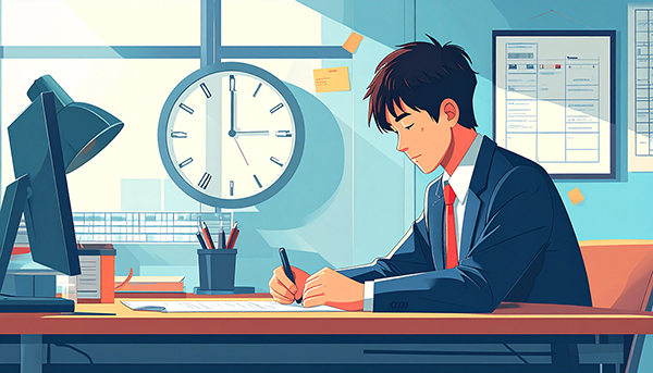 衛生管理者試験の試験時間や時間配分を解説するイメージ