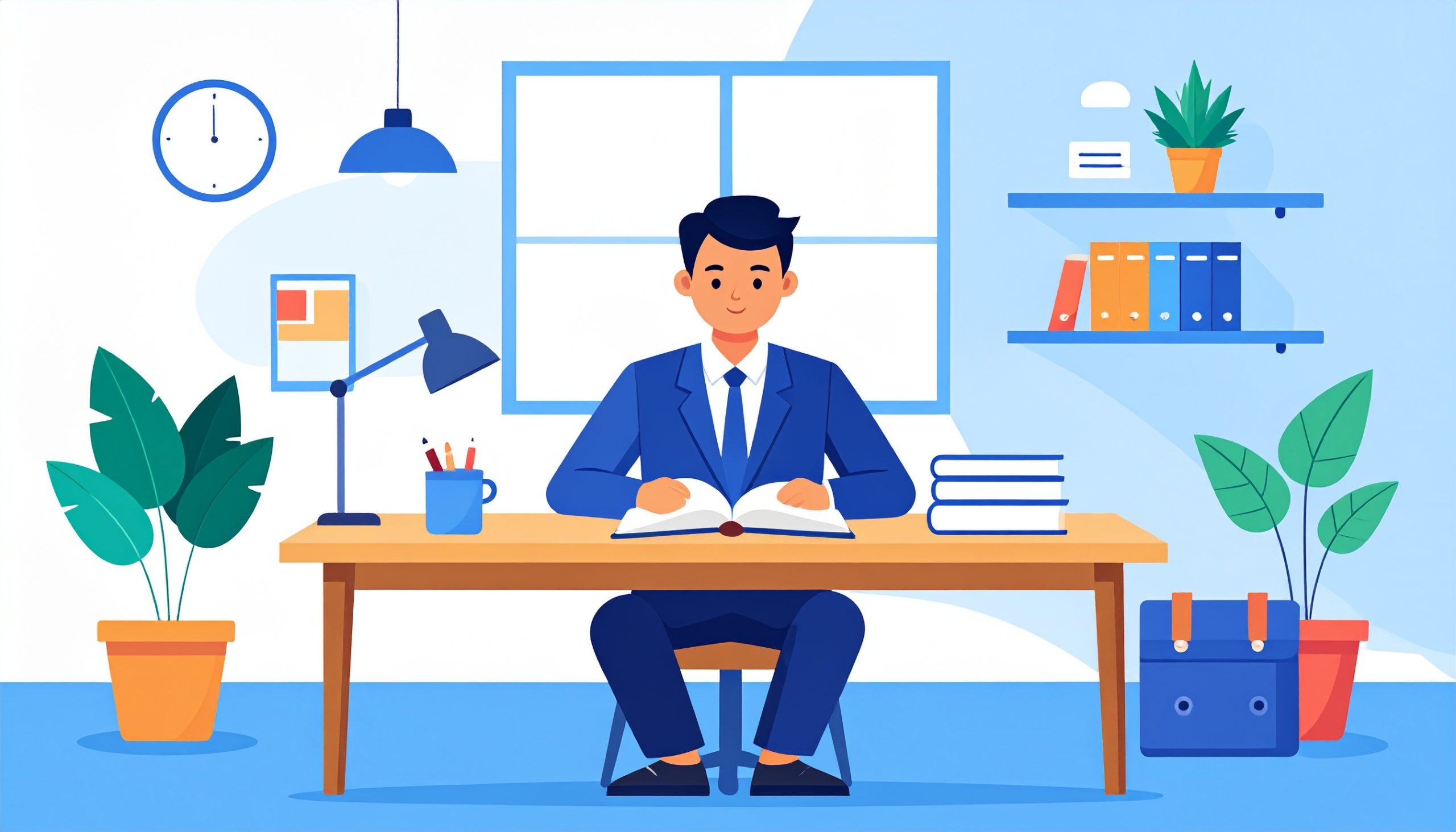 衛生管理者試験の参考書で勉強しているイメージ